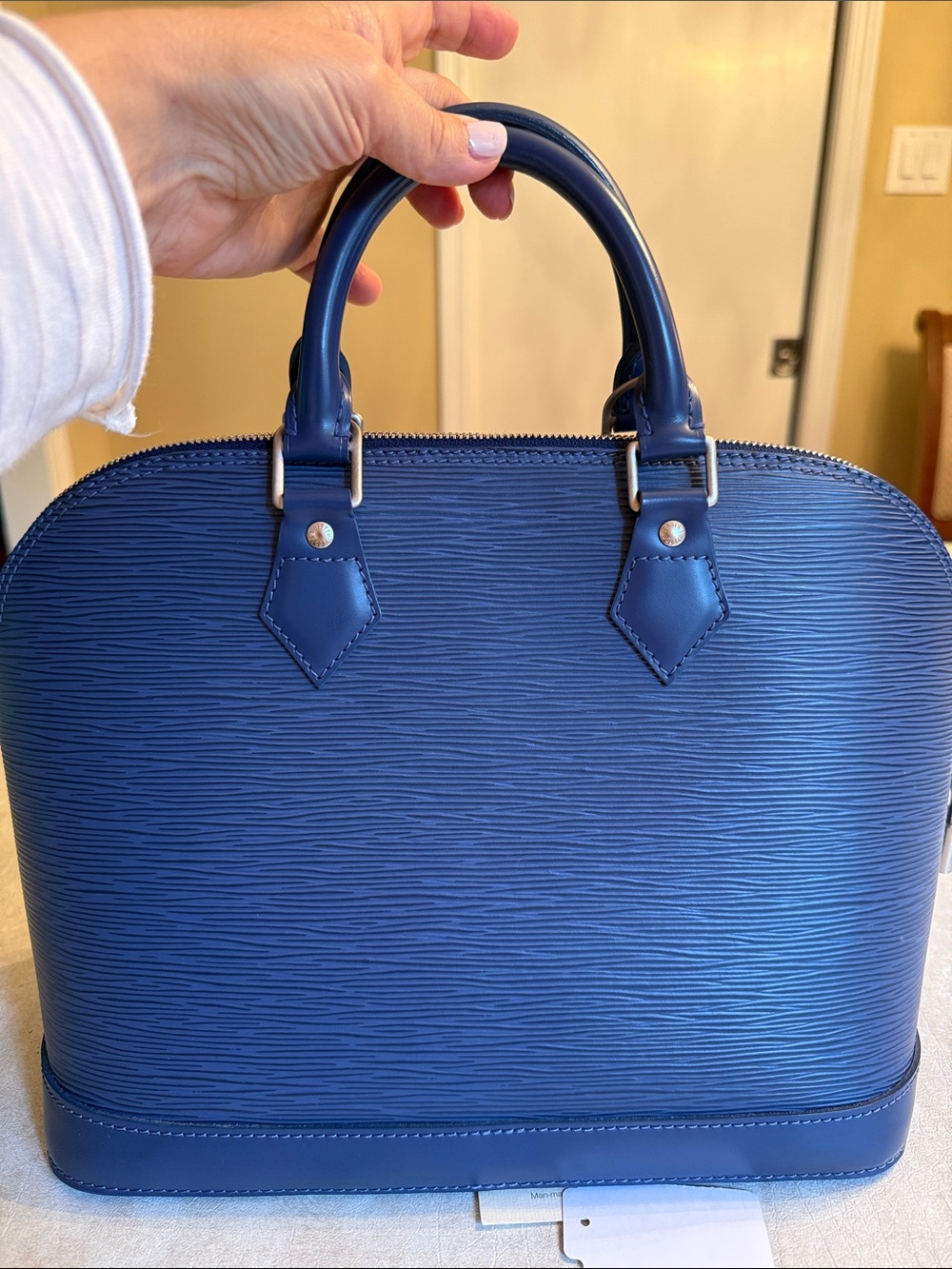 Louis Vuitton Blue Epi Alma PM Satchel - Picture 5 of 15